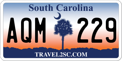 SC license plate AQM229