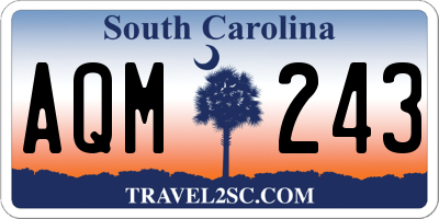 SC license plate AQM243