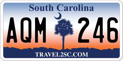 SC license plate AQM246