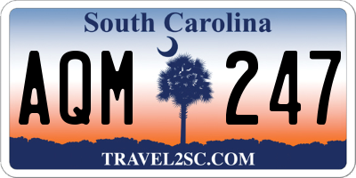 SC license plate AQM247
