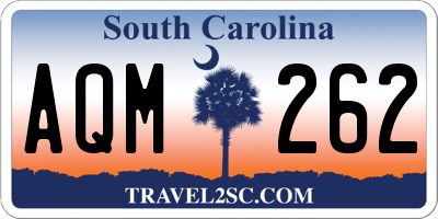 SC license plate AQM262