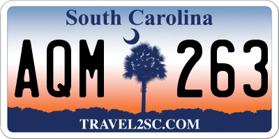 SC license plate AQM263