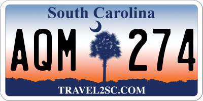 SC license plate AQM274