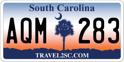 SC license plate AQM283