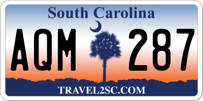 SC license plate AQM287