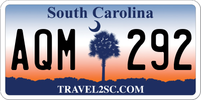 SC license plate AQM292