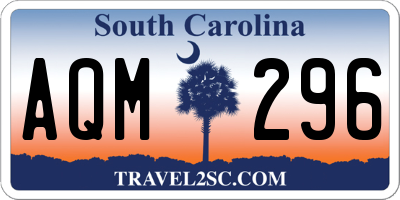 SC license plate AQM296