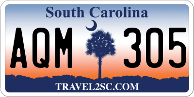 SC license plate AQM305