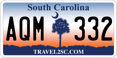 SC license plate AQM332
