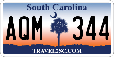 SC license plate AQM344