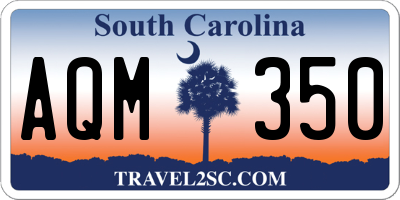 SC license plate AQM350