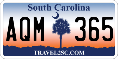 SC license plate AQM365