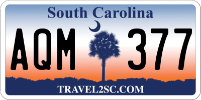 SC license plate AQM377