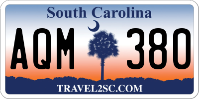 SC license plate AQM380