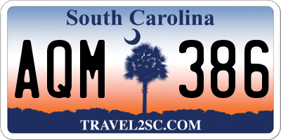 SC license plate AQM386