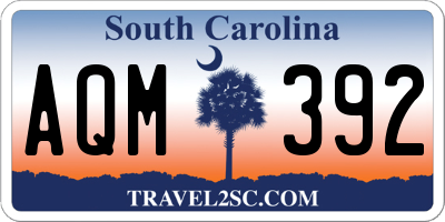 SC license plate AQM392