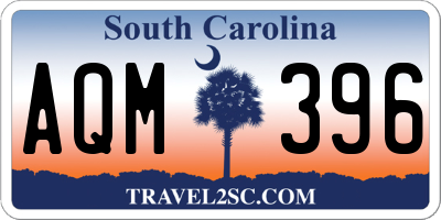 SC license plate AQM396