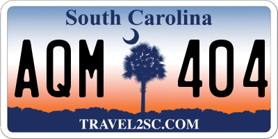 SC license plate AQM404