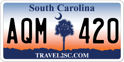 SC license plate AQM420