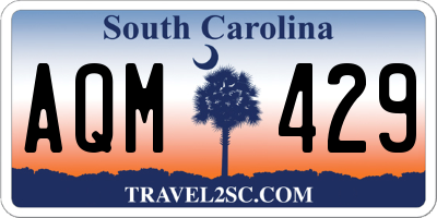 SC license plate AQM429