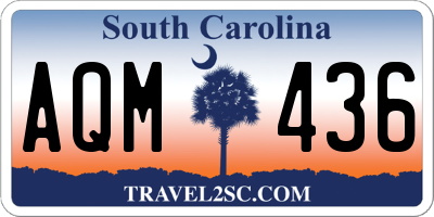 SC license plate AQM436