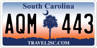 SC license plate AQM443