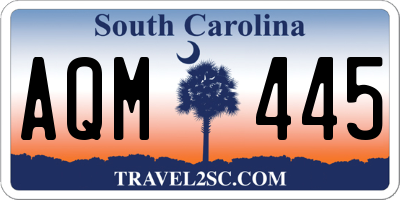 SC license plate AQM445