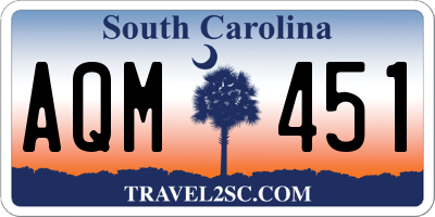 SC license plate AQM451