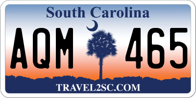 SC license plate AQM465