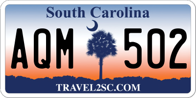 SC license plate AQM502