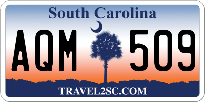 SC license plate AQM509