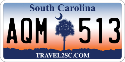 SC license plate AQM513