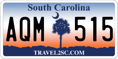 SC license plate AQM515