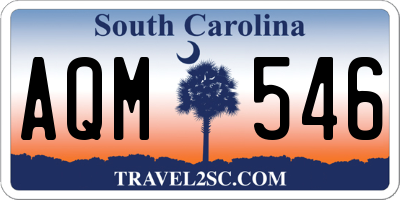 SC license plate AQM546