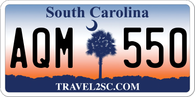 SC license plate AQM550
