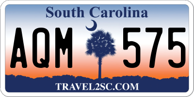 SC license plate AQM575