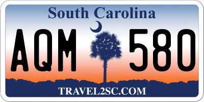 SC license plate AQM580
