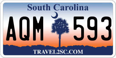 SC license plate AQM593