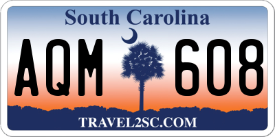 SC license plate AQM608