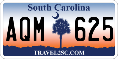 SC license plate AQM625