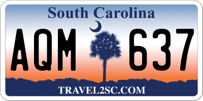 SC license plate AQM637