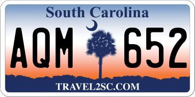 SC license plate AQM652