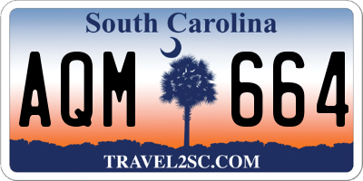 SC license plate AQM664