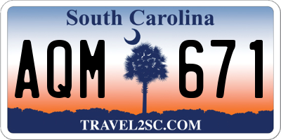 SC license plate AQM671