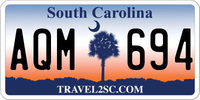 SC license plate AQM694