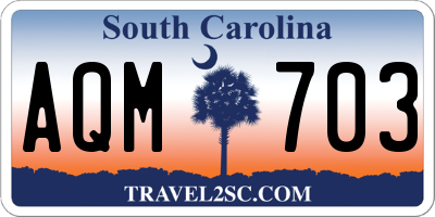 SC license plate AQM703
