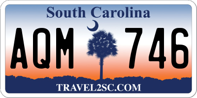 SC license plate AQM746