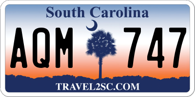 SC license plate AQM747