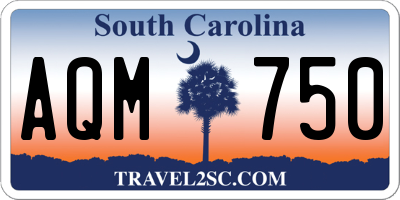 SC license plate AQM750