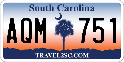 SC license plate AQM751